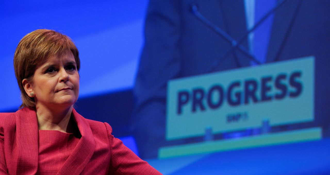 Nicola Sturgeon listens during the SNP conference in Glasgow