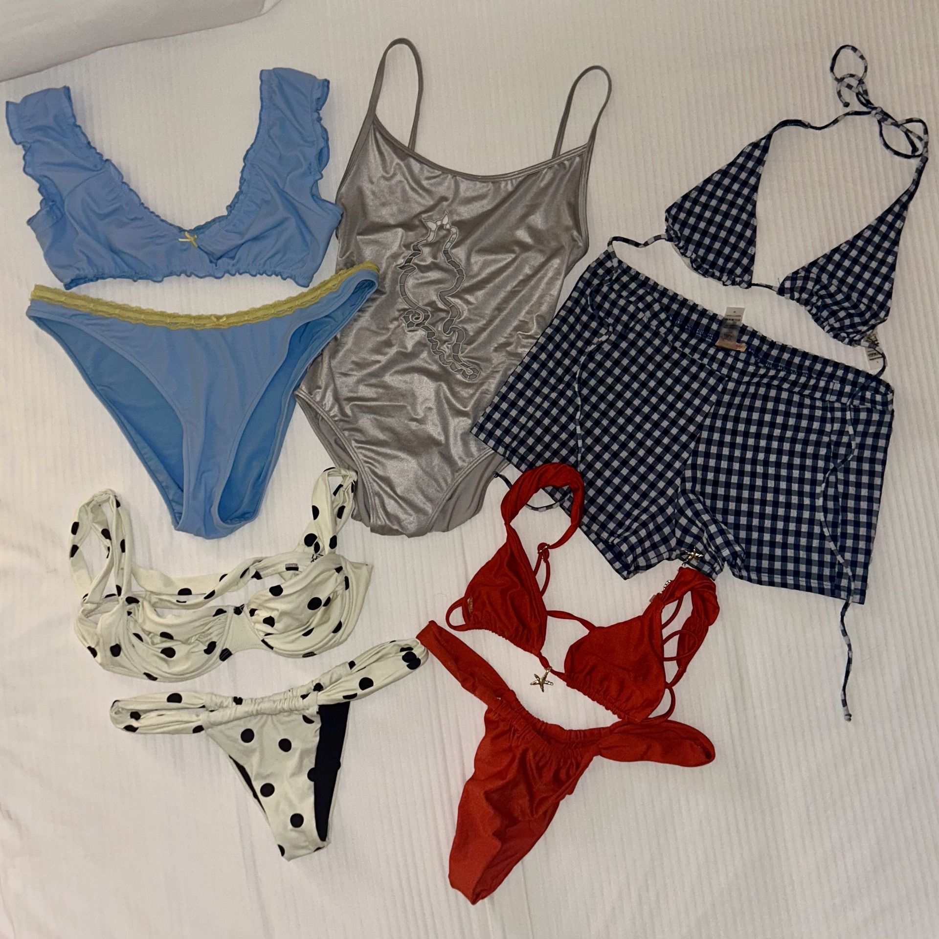 Assortment of swimsuits.
