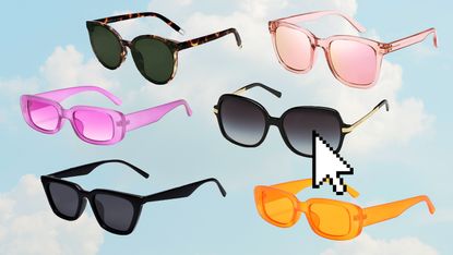Collage of sunglasses on amazon 
