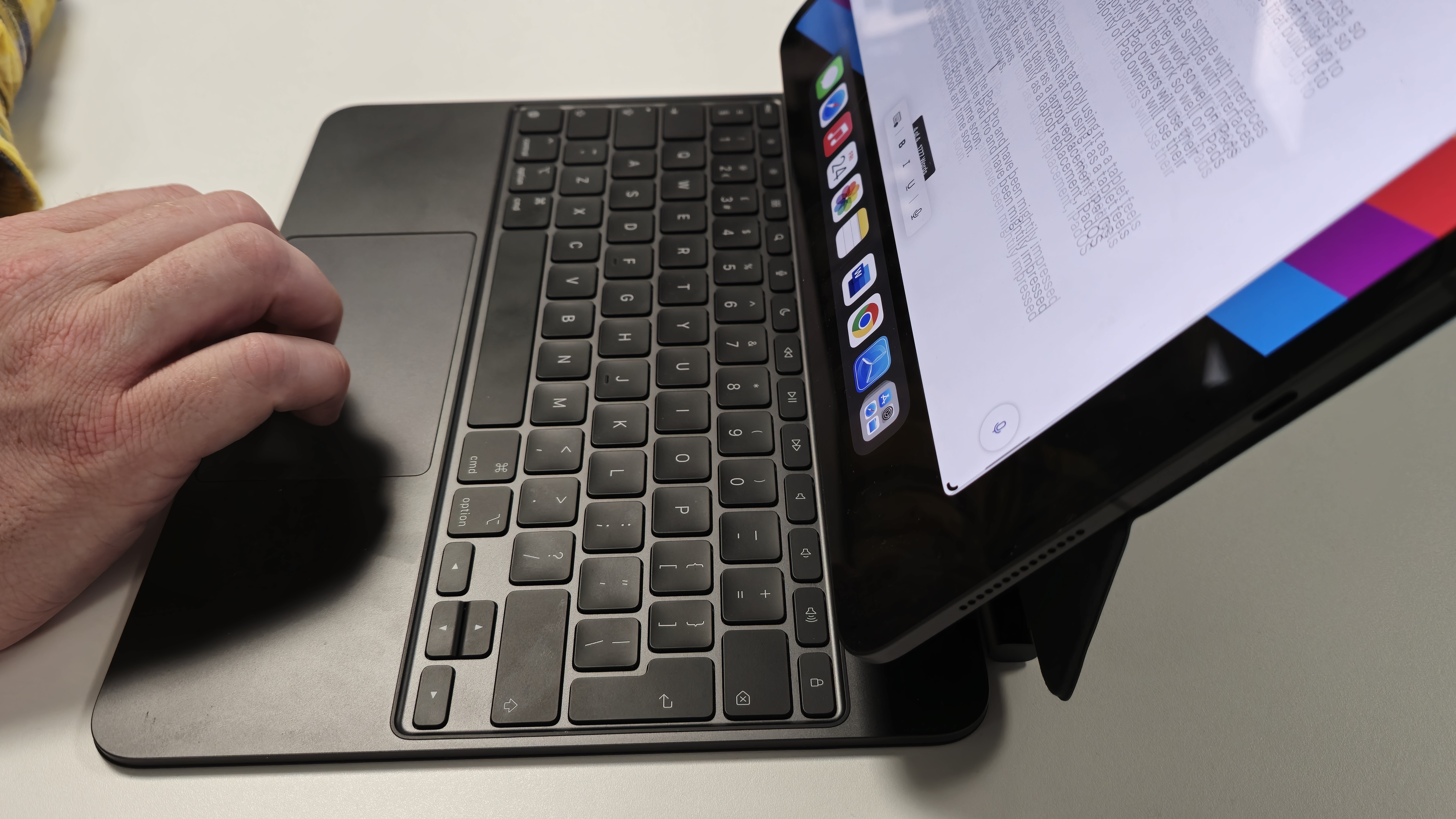 iPad Pro being used as a laptop in an office