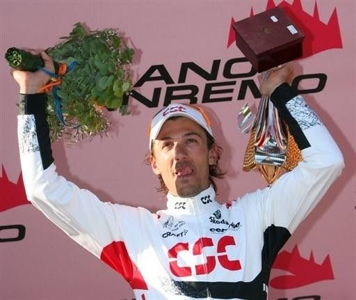 Cancellara savours the moment in Sanremo.