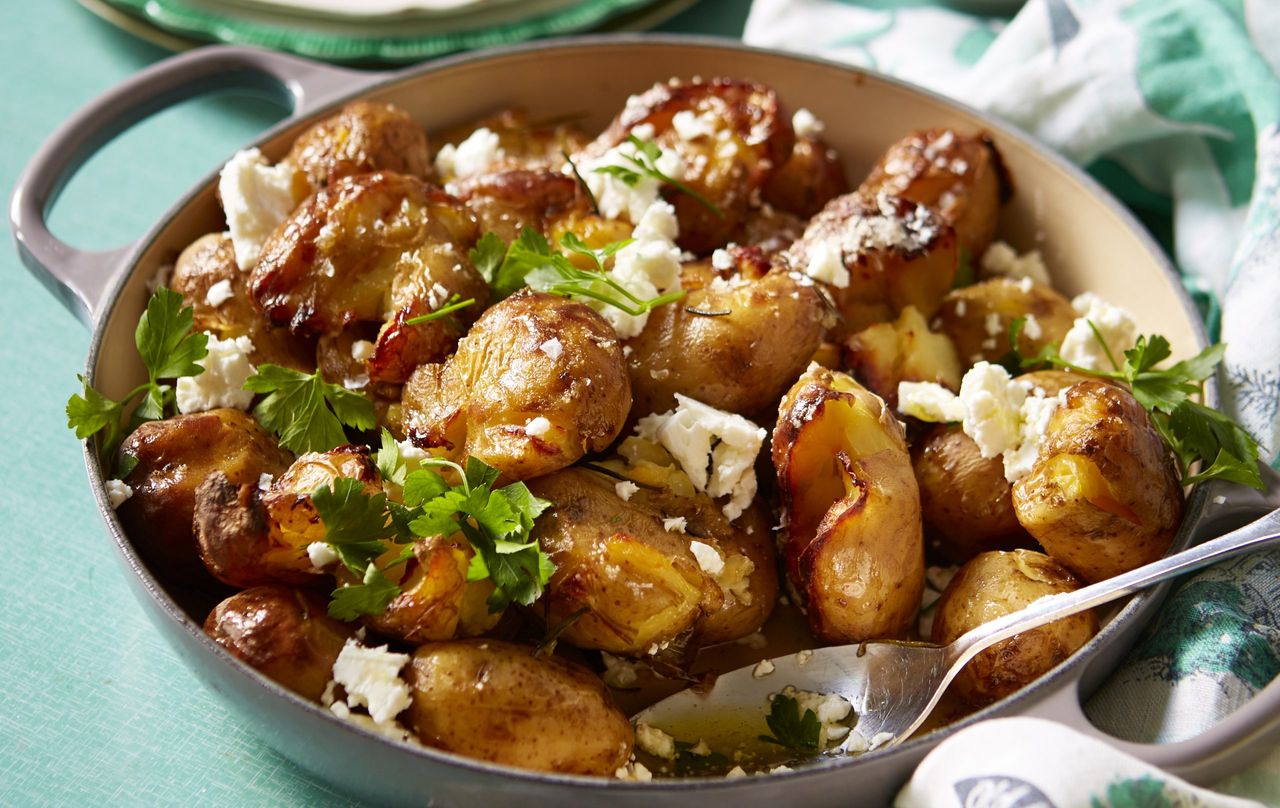 Rosemary roasted potatoes with feta