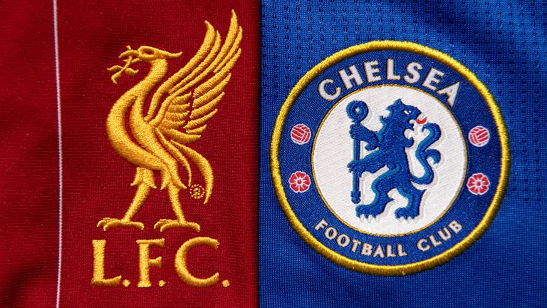 Liverpool FC and Chelsea crests on shirts side by side