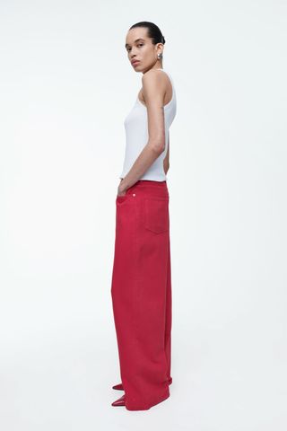 COS, Extra Wide-Leg Drawstring Denim Pants