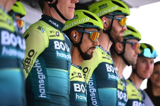 PORTIMAO PORTUGAL FEBRUARY 14 Daniel Felipe Martinez of Colombia and Team BORA hansgrohe prior to the 50th Volta ao Algarve em Bicicleta 2024 Stage 1 a 2008km stage from Portimao to Lagos on February 14 2024 in Portimao Portugal Photo by Dario BelingheriGetty Images