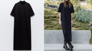 black t-shirt dress