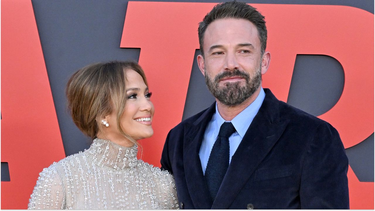 Jennifer Lopez and Ben Affleck attend the &quot;AIR&quot; premiere in Los Angeles on March 27, 2023.