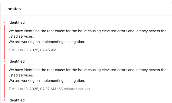 OpenAI status page