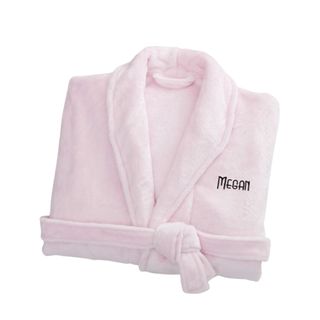 Pink fleece monogramed robe