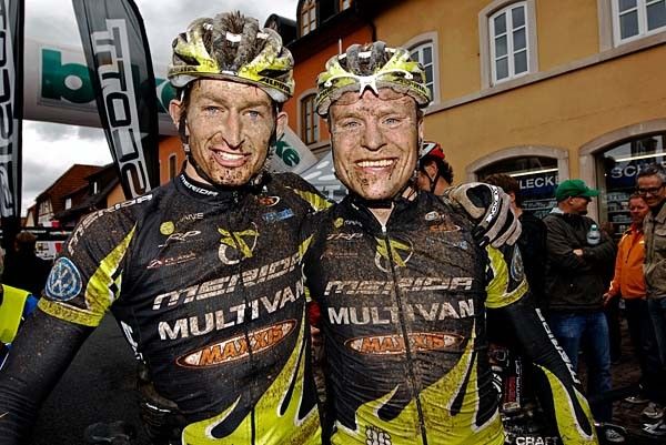 Andreas Kugler and Hannes Genze after stage two of the Trans Germany