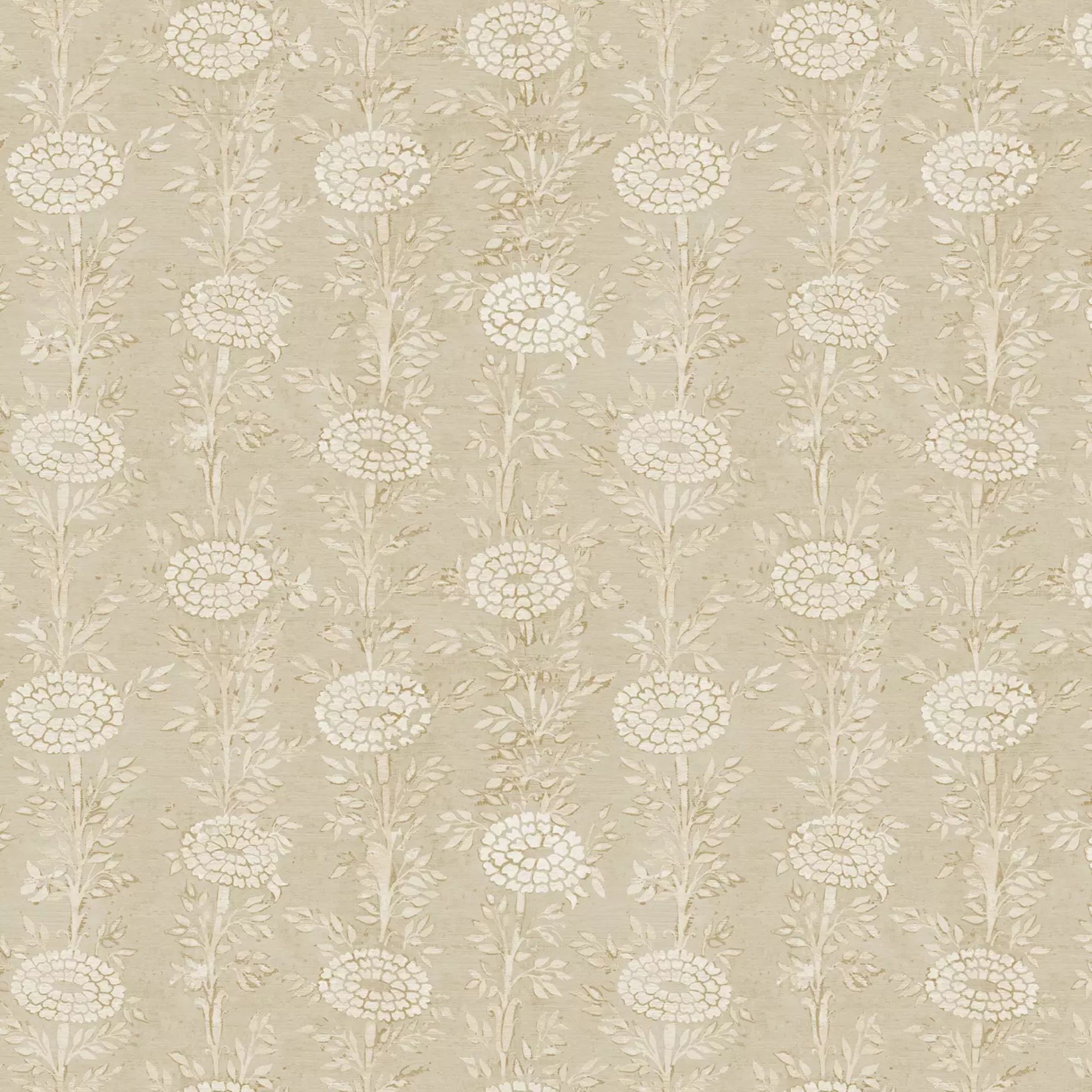 French Marigold Textured Floral Wallpaper