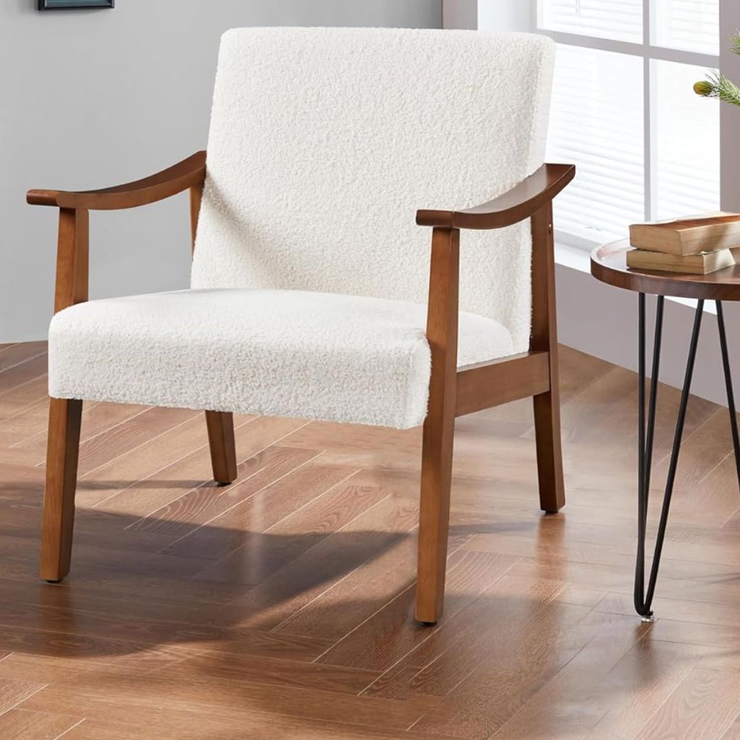 Yaheetech Boucle Accent Chair