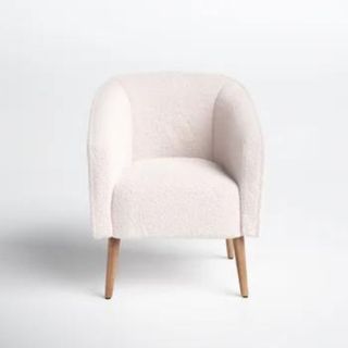 white boucle armchair from joss and main