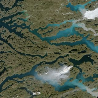 These fires, first detected by instruments aboard satellites on July 31, blaze in western Greenland. 