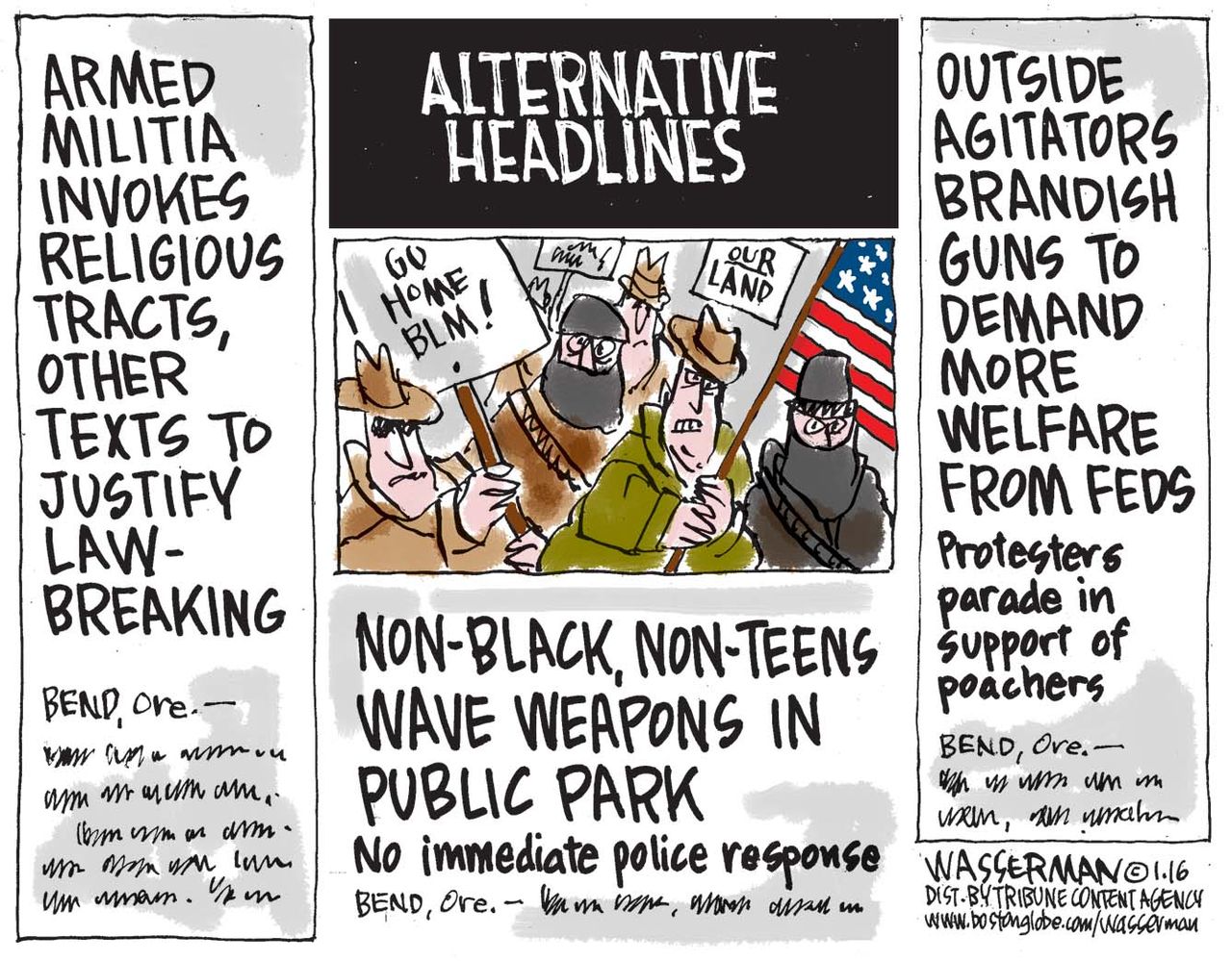 Editorial cartoon Alternative Headlines