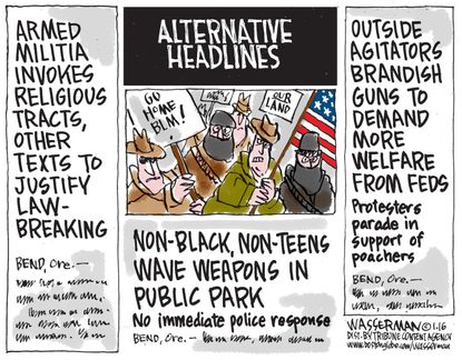 Editorial cartoon Alternative Headlines