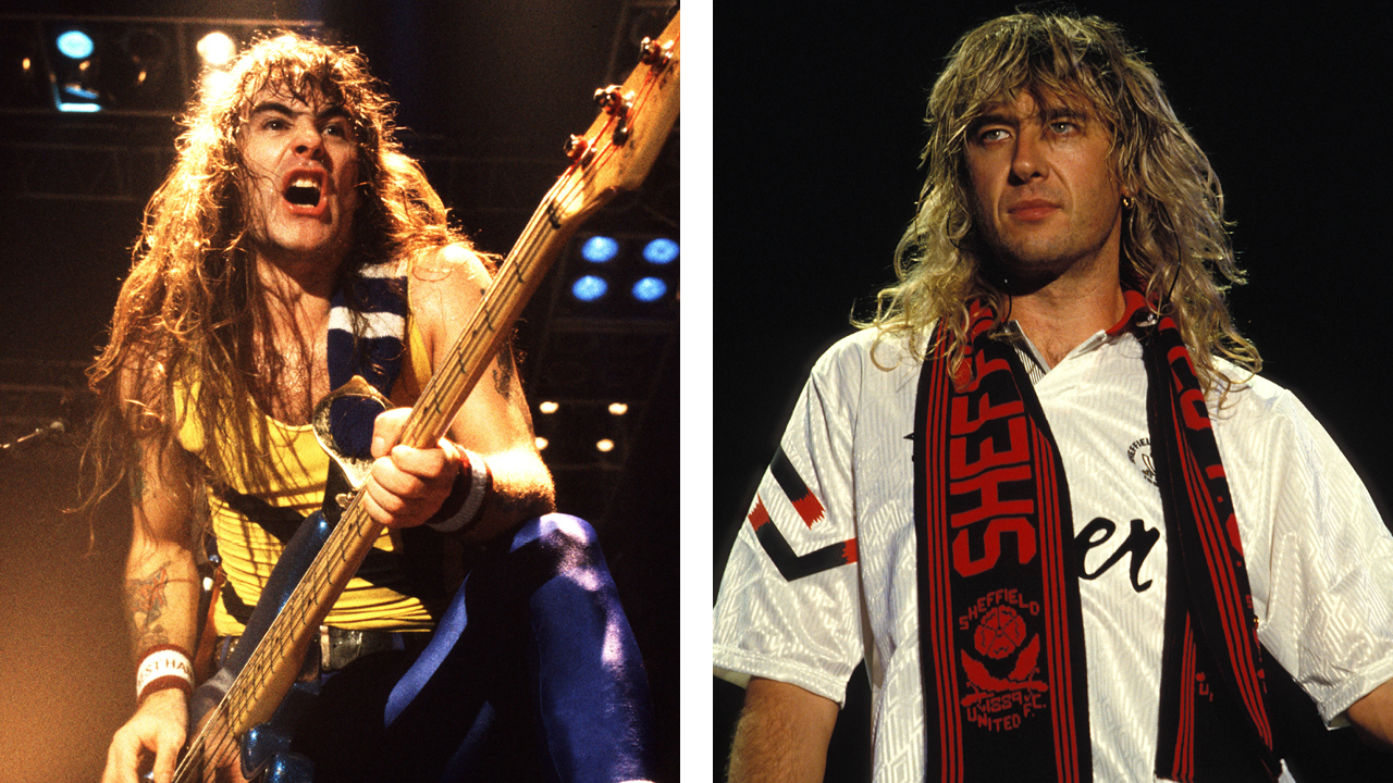 A composite photograph of Iron Maiden’s Steve Harris and Def Leppard’s Joe Elliott