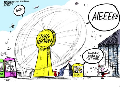 Political cartoon U.S. 2016 election