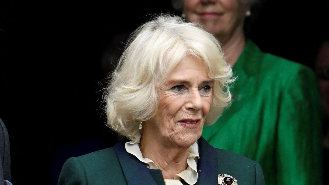 Camilla pairs green coat with leather accessories for super glam appearance in Scotland