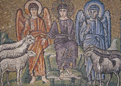 What does the devil look like? This 5th-6th century mosaic depicts the parable of the Kingdom of God and the Last Judgement. The mosaic can be found at the Basilica of Sant'Apollinare Nuovo in Ravenna, Italy.