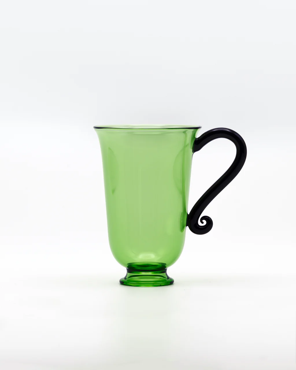Green glass mug