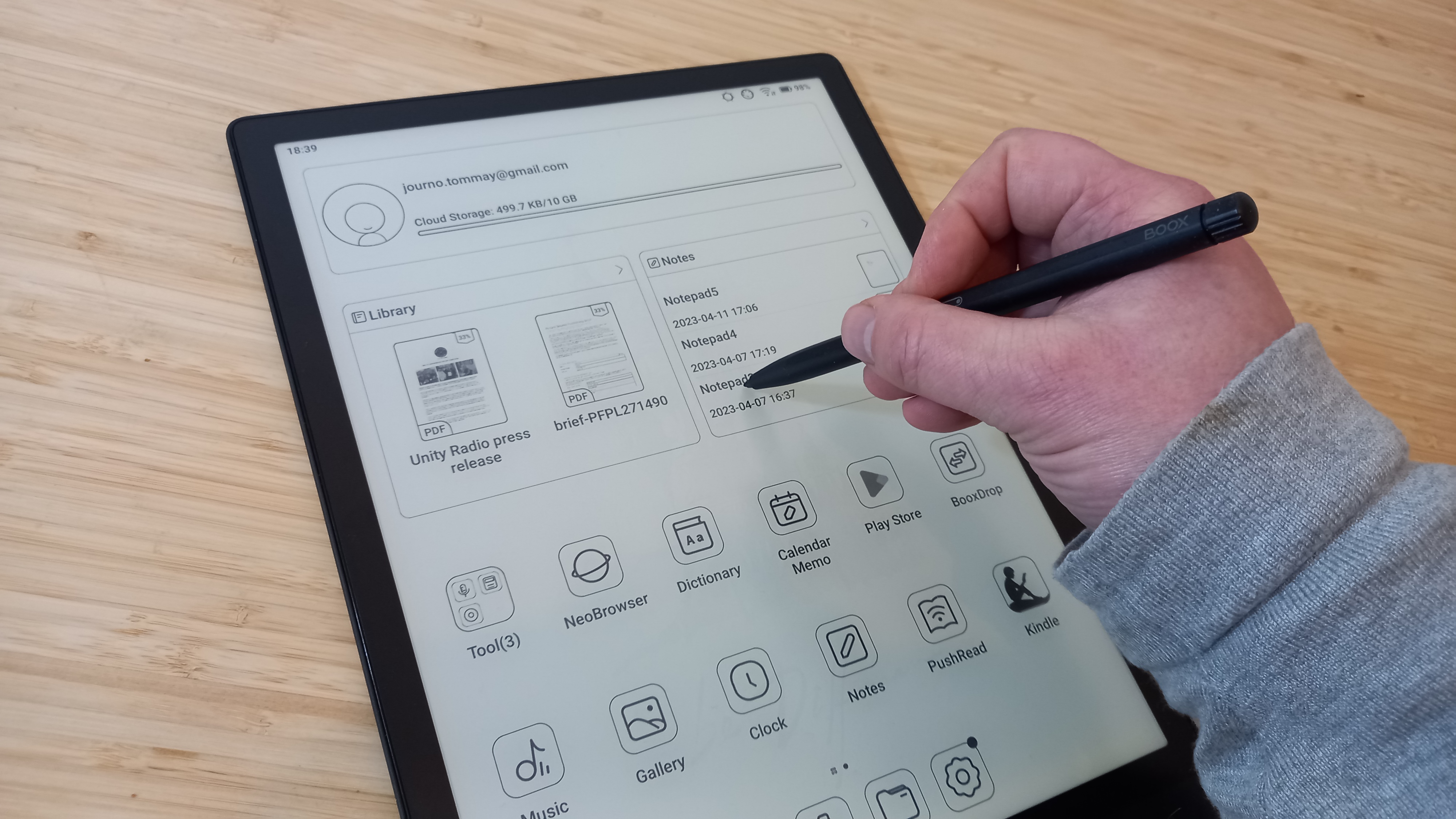 Boox Note 3, tablette eInk sous Android