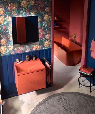 coloured bathroom suite