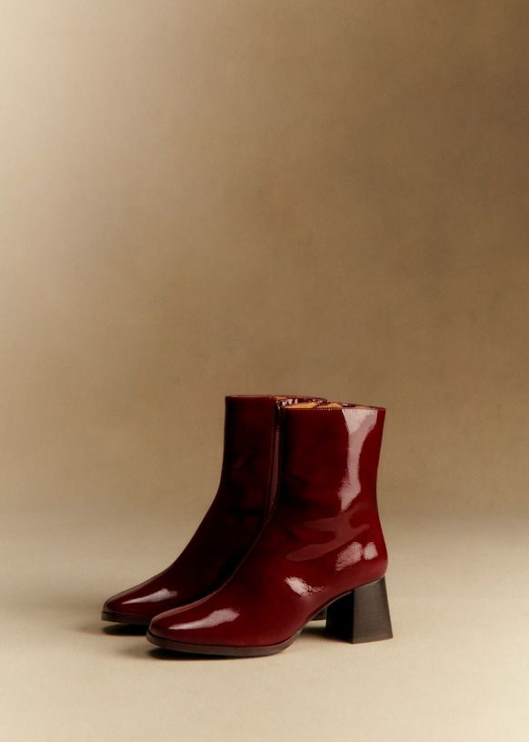 Axelle Ankle Boots - Patent Purple - Patent Cowide Leather - Sézane