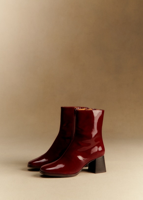 Axelle Ankle Boots - Patent Purple - Patent Cowide Leather - S&amp;eacute;zane