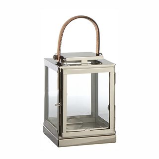 stainless steel lantern with handy leather strap