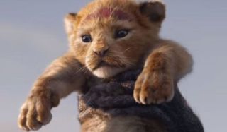 Simba being held up in The Lion King