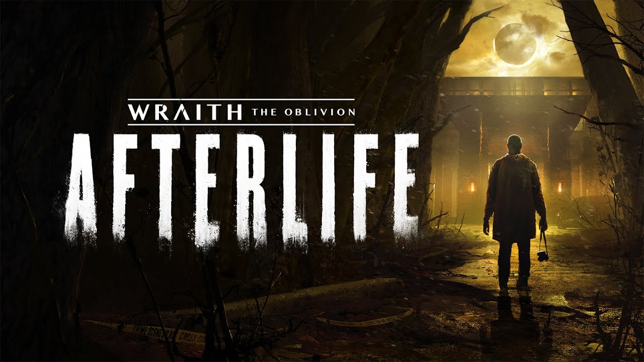 The Wraith: The Oblivion - Afterlife keyart showing a man facing a terrible mansion