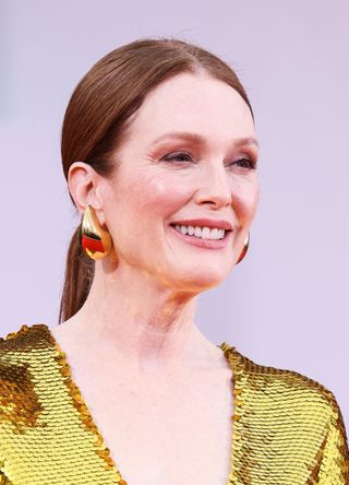 Julianne Moore attends the "The Room Next Door" red carpet during the 81st Venice International Film Festival on September 02, 2024 in Venice, Italy