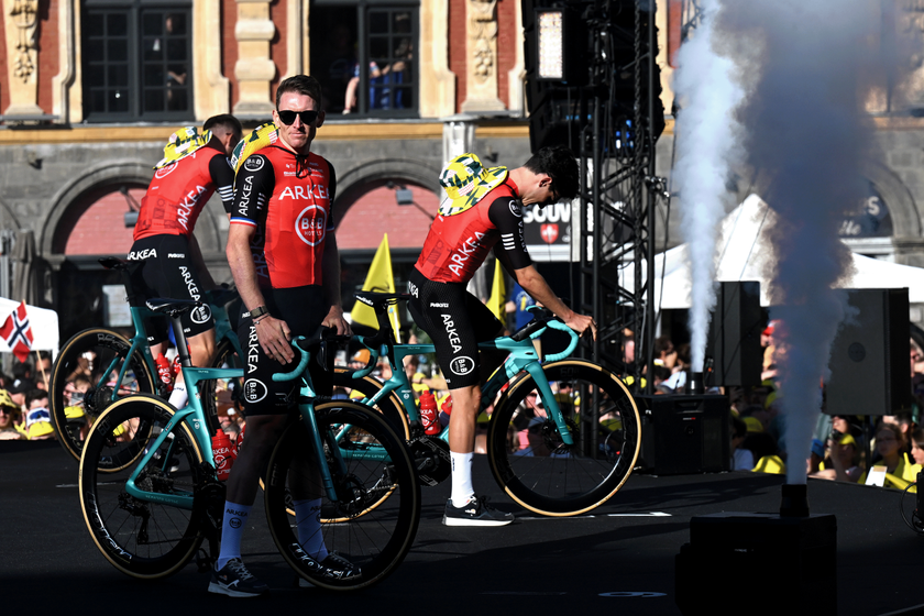LILLE, FRANCE - JULY 03: Arnaud Demare of France and Team Arkea - B&amp;B Hotels during the team presentation prior to the 112th Tour de France 2025 / #UCIWT / on July 03, 2025 in Lille, France. (Photo by Tim de Waele/Getty Images)