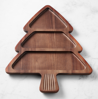 Christmas tree-shaped charcuterie board.