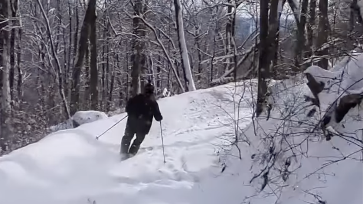 Sean Leader skiing in Windrock Bike Park just west of Knoxville, Tennessee