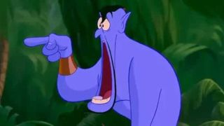 Aladdin's Genie looking shocked