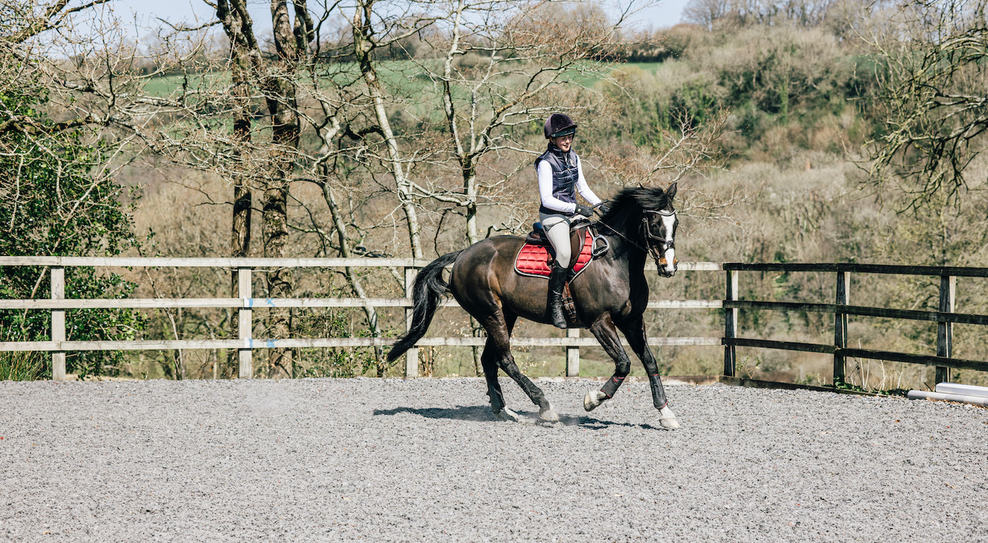 Cantering with no stirrups