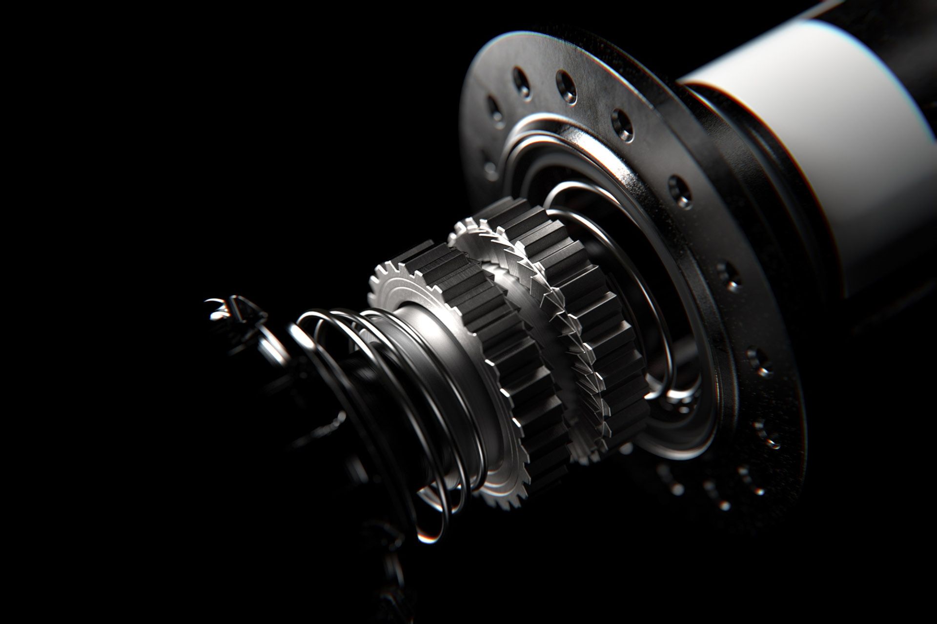 Images shows ratchet system used in the DT Swiss 350 hub