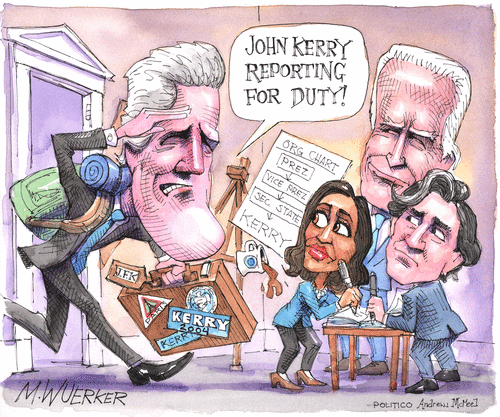 Political Cartoon U.S. John Kerry biden&nbsp;cabinet
