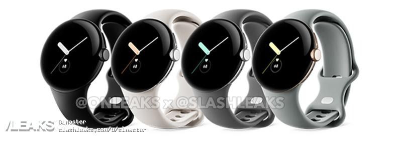 Pixel Watch in various band styles and watch faces