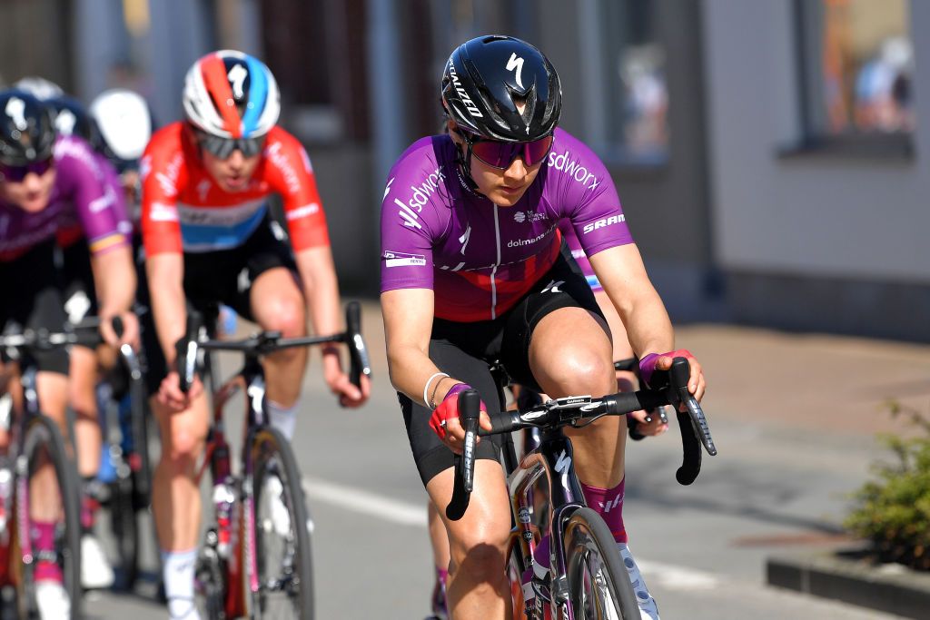 DE PANNE BELGIUM MARCH 25 Roxane Fournier of France and Team SD Worx during the 4th Oxyclean Brugge De Panne 2021 Women Classic a 1588km race from Brugge to De Panne OxycleanClassic UCIWWT on March 25 2021 in De Panne Belgium Photo by Luc ClaessenGetty Images