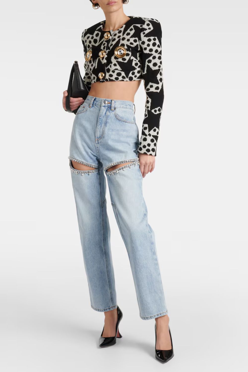 Area Crystal-embellished straight jeans