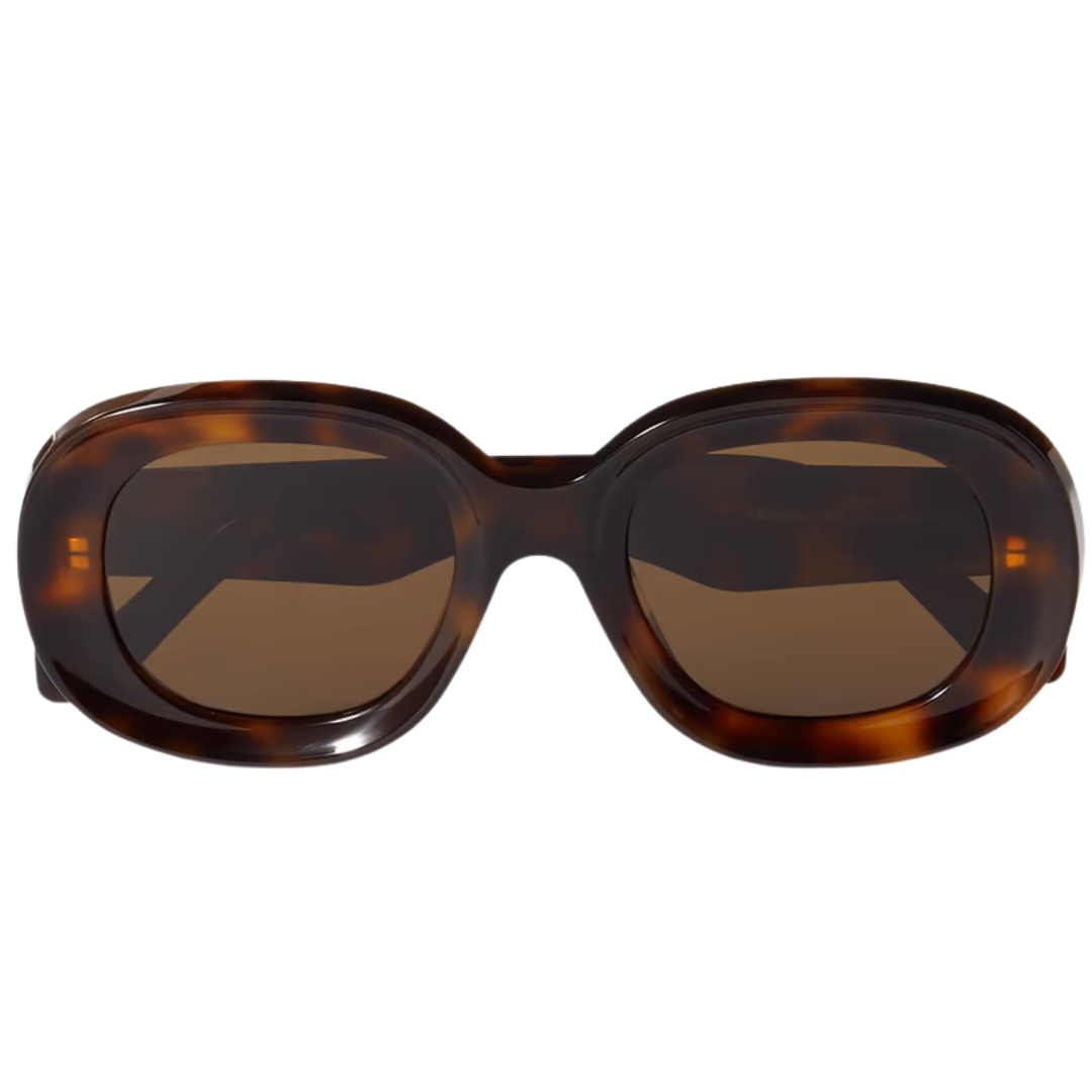 Round-frame tortoiseshell acetate sunglasses
