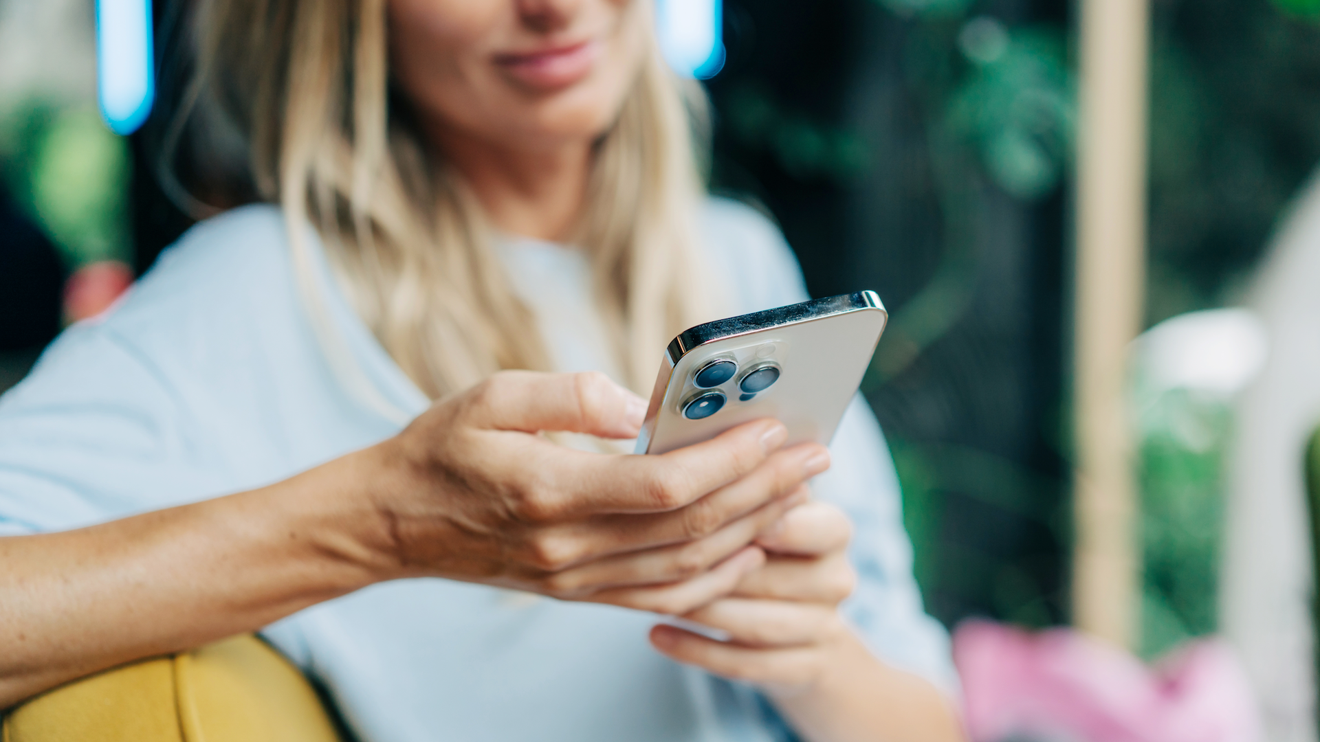 woman using phone