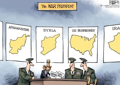 Obama Cartoon U.S. War Business 2016