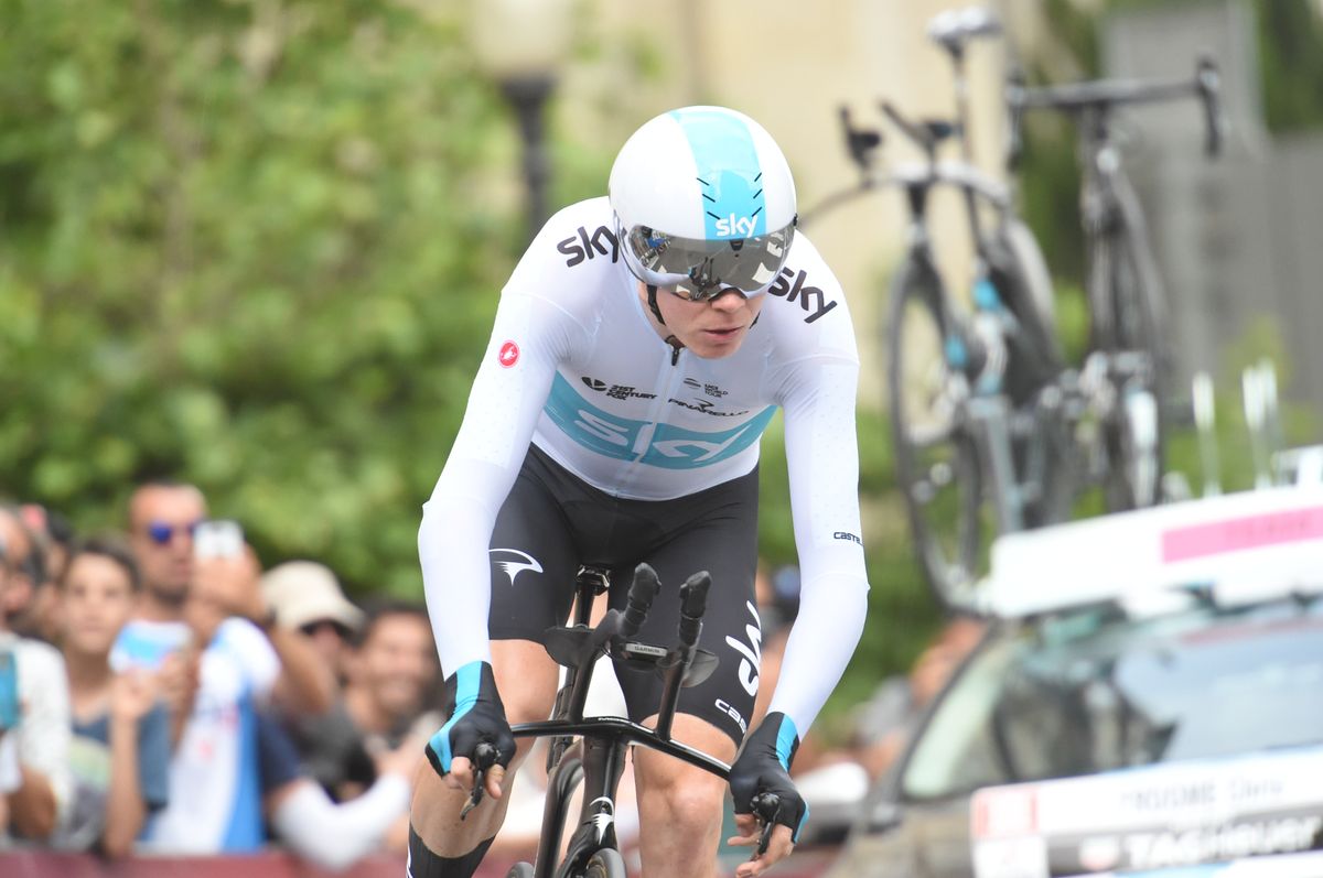 Chris Froome's rollercoaster 2018 Giro got off to a shaky start when he crashed in the warm up of this opening day TT in Jerusalem. He placed 21st on the stage and shipped 37 seconds to Dumoulin but would of course go on to recover that in dramatic fashion