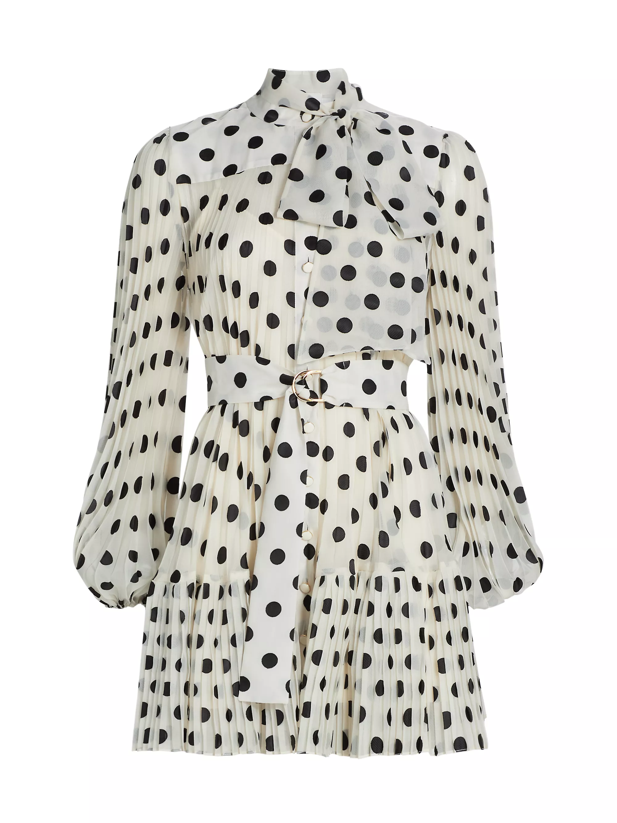 Polka Dot Pussybow Minidress