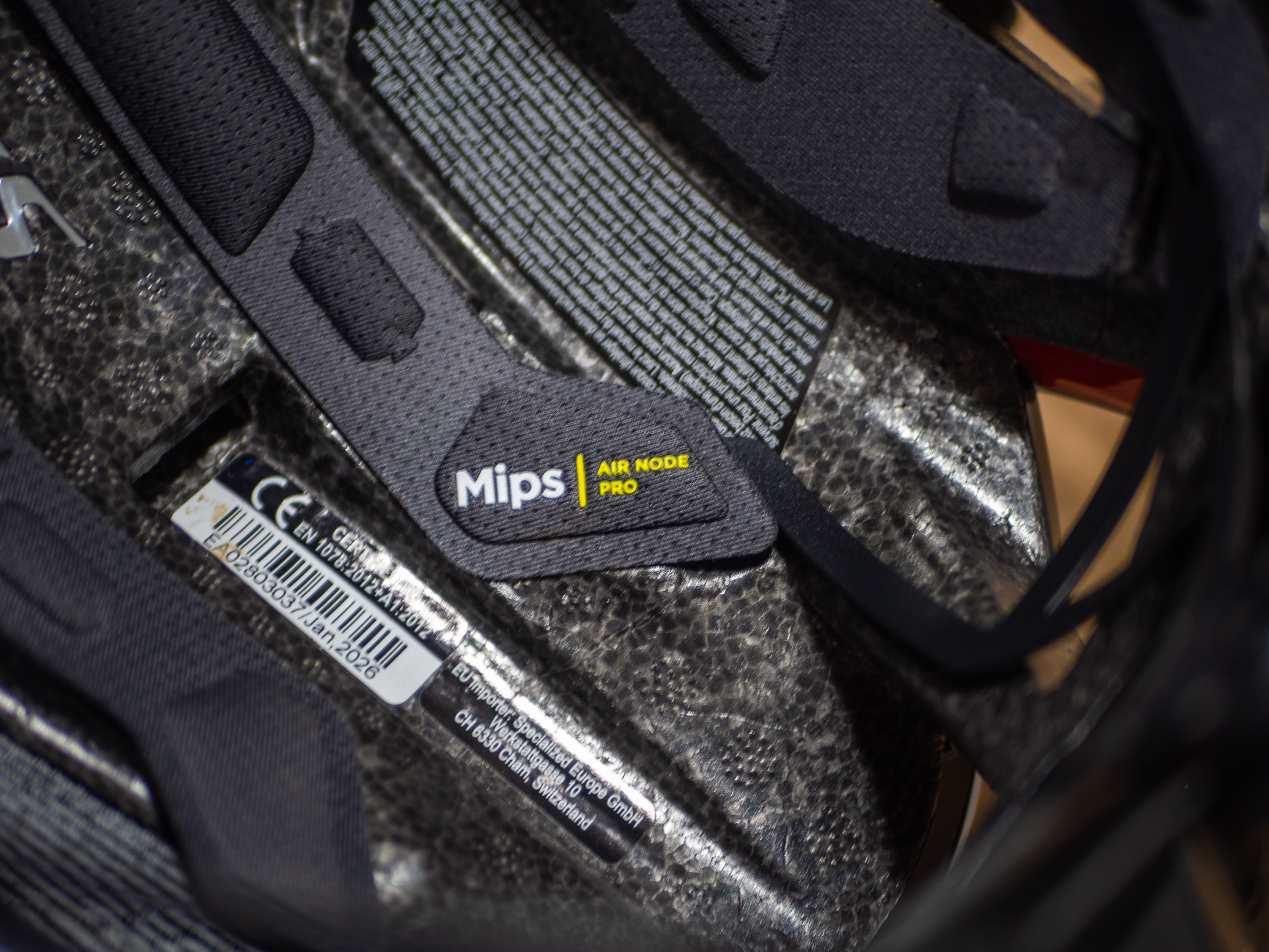 A detail shot of the Specialized Evade 4 helmet