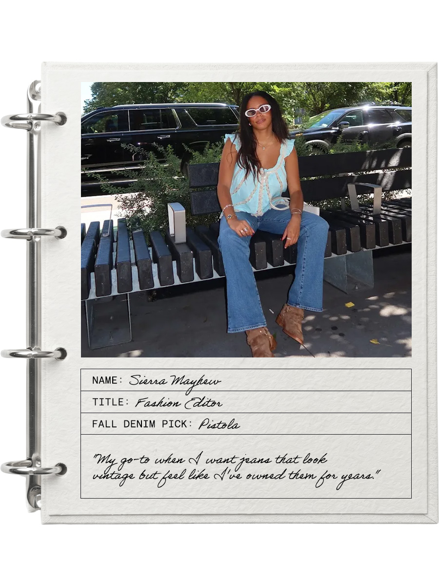 Sierra Mayhew wearing Pistola jeans.